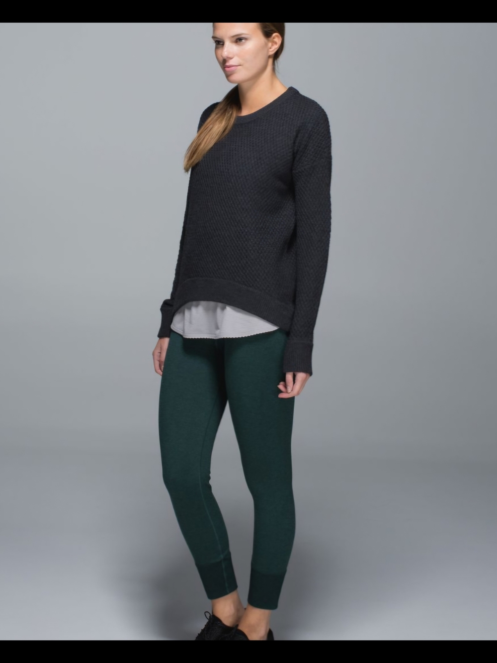 lululemon athletica Dark Gray Crewneck Knit Sweater